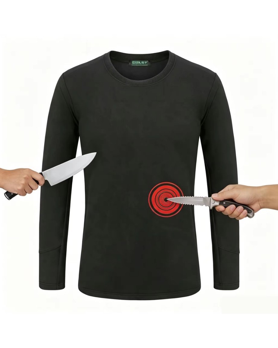 Black Stab-Resistant Long Sleeve T-Shirt